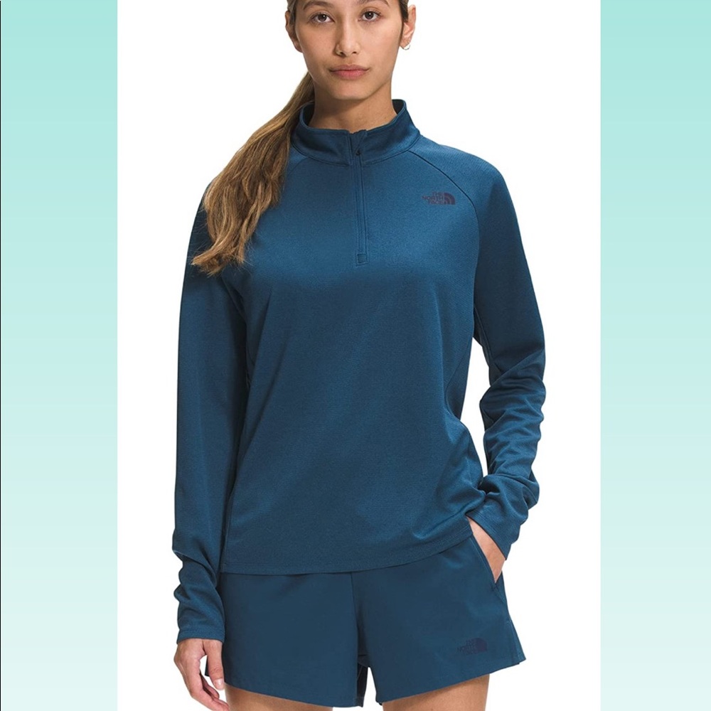 The North Face Wander 1/4 Quarter Zip Sweatshirt - Women’s, Monterey Blue